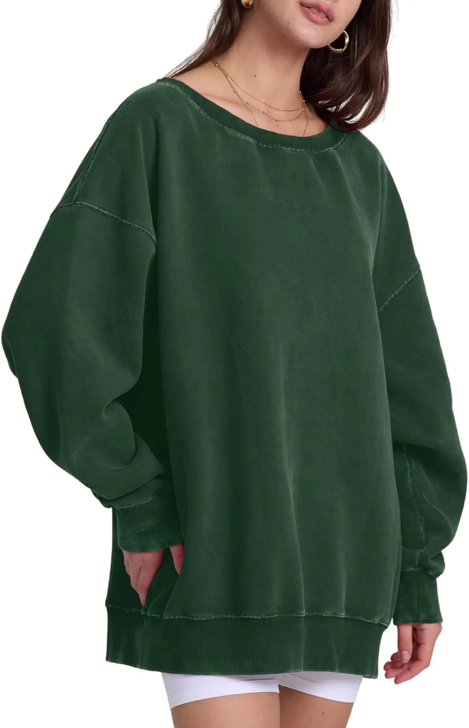 FAIABLE Womens Off-Shoulder Hoodie Heavyweight Hoodies Vintage Acid Wash Hoodie Fleece Hoodies for Women