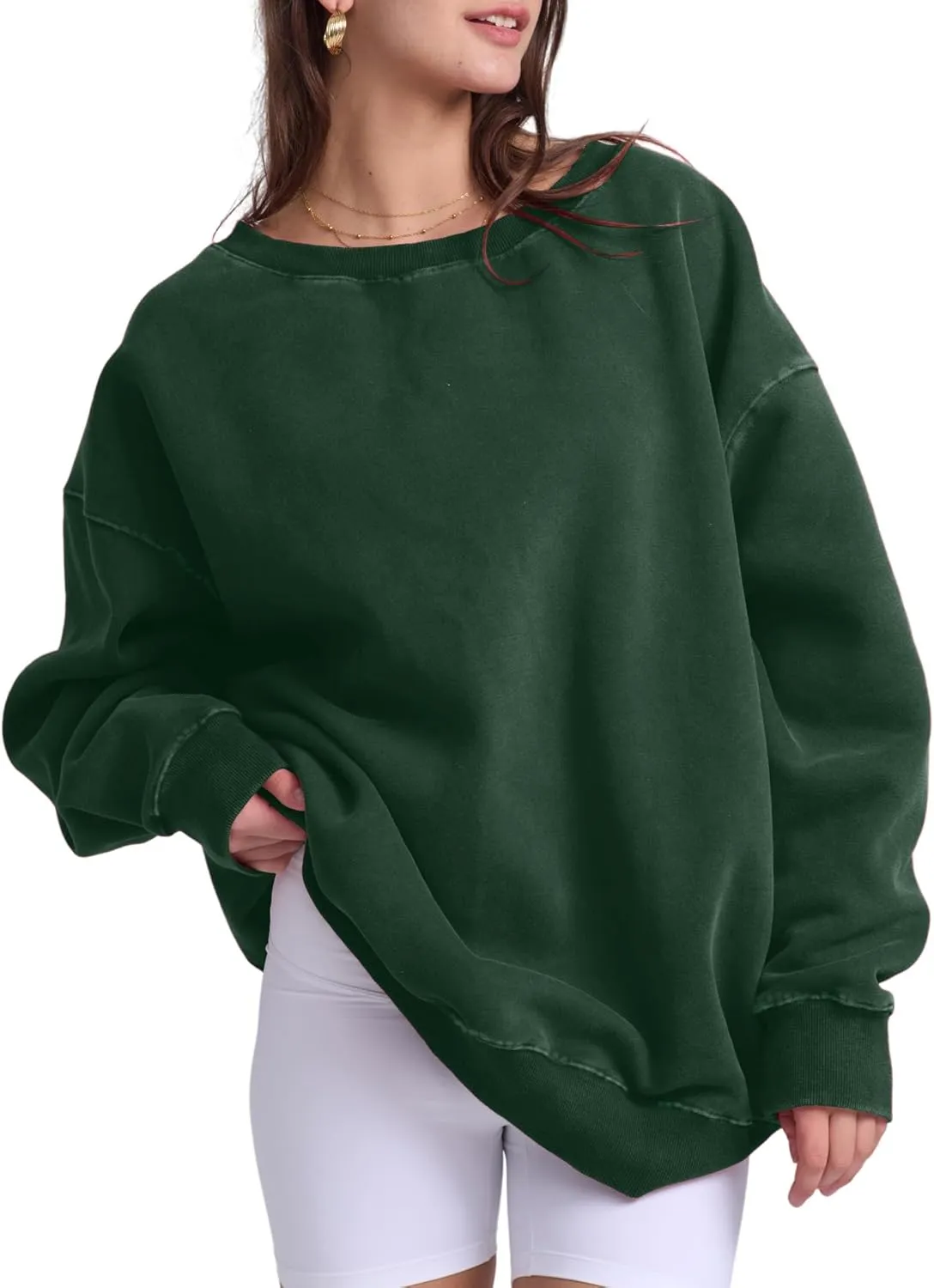 FAIABLE Womens Off-Shoulder Hoodie Heavyweight Hoodies Vintage Acid Wash Hoodie Fleece Hoodies for Women