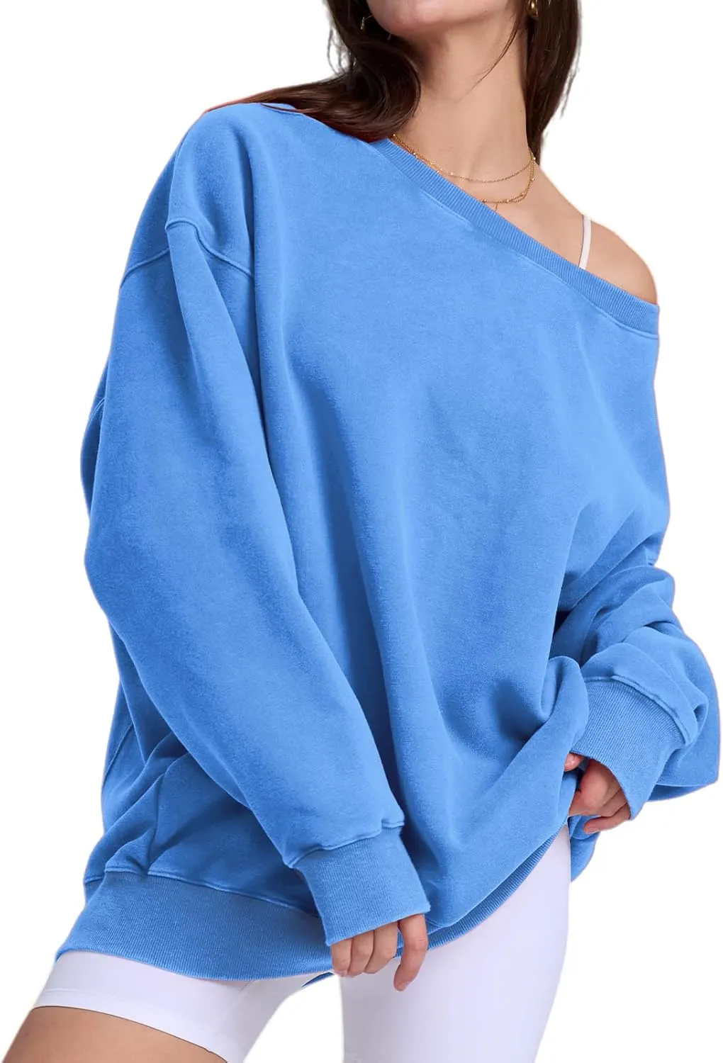 FAIABLE Womens Off-Shoulder Hoodie Heavyweight Hoodies Vintage Acid Wash Hoodie Fleece Hoodies for Women