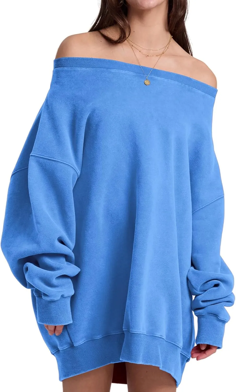 FAIABLE Womens Off-Shoulder Hoodie Heavyweight Hoodies Vintage Acid Wash Hoodie Fleece Hoodies for Women