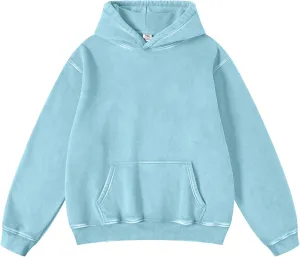 FAIABLE Womens Oversized Hoodie Couples Heavyweight Hoodies Vintage Acid Wash Hoodie
