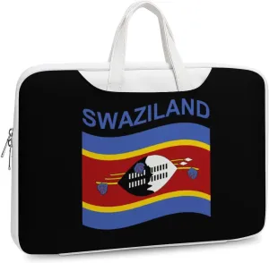 Flag of Swaziland Leather Bag Laptop Case Slim Water Resistant Computer Bags with Handle Briefcase for Work