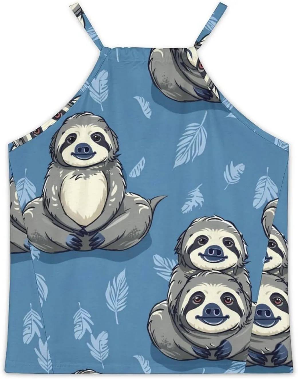 Funny Sloth Women's Tank Top Sleeveless Spaghetti Straps Tie Back Print T-shirt Tops