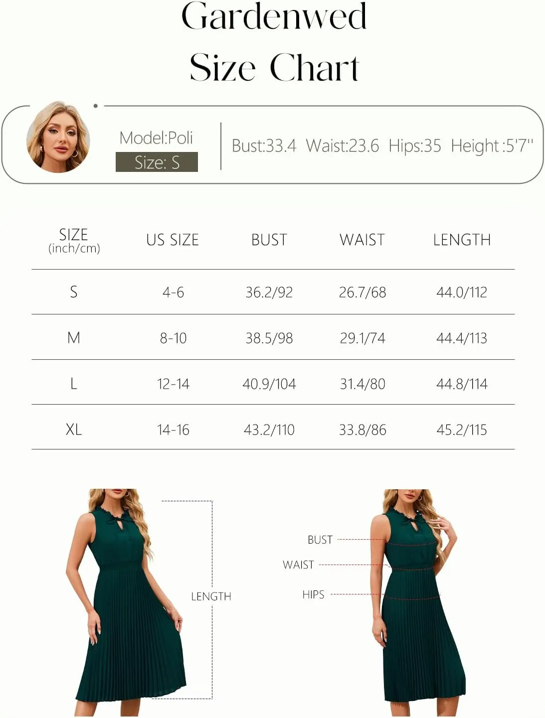 Gardenwed Women's Cocktail Dresses 2025 Trendy Sleeveless Flowy Pleated Midi Summer Dress