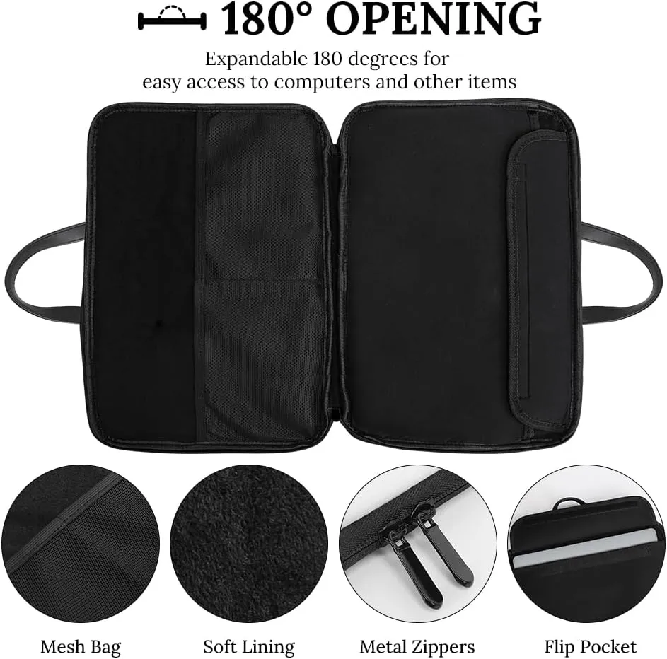 Highland Cows And Flowers Leather Bag Laptop Case Slim Water Resistant Computer Bags with Handle Briefcase for Work