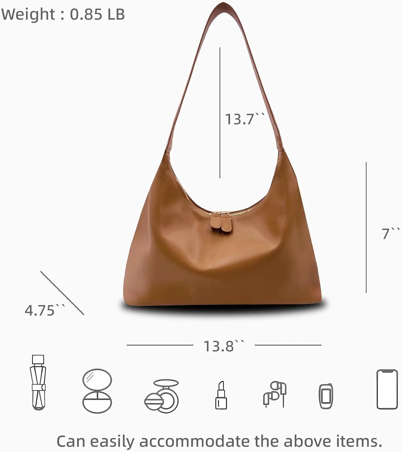 Hobo Bags for Women Vintage Soft PU Leather Shoulder Handbag Leather Shoulder Bag Female Underarm Bag