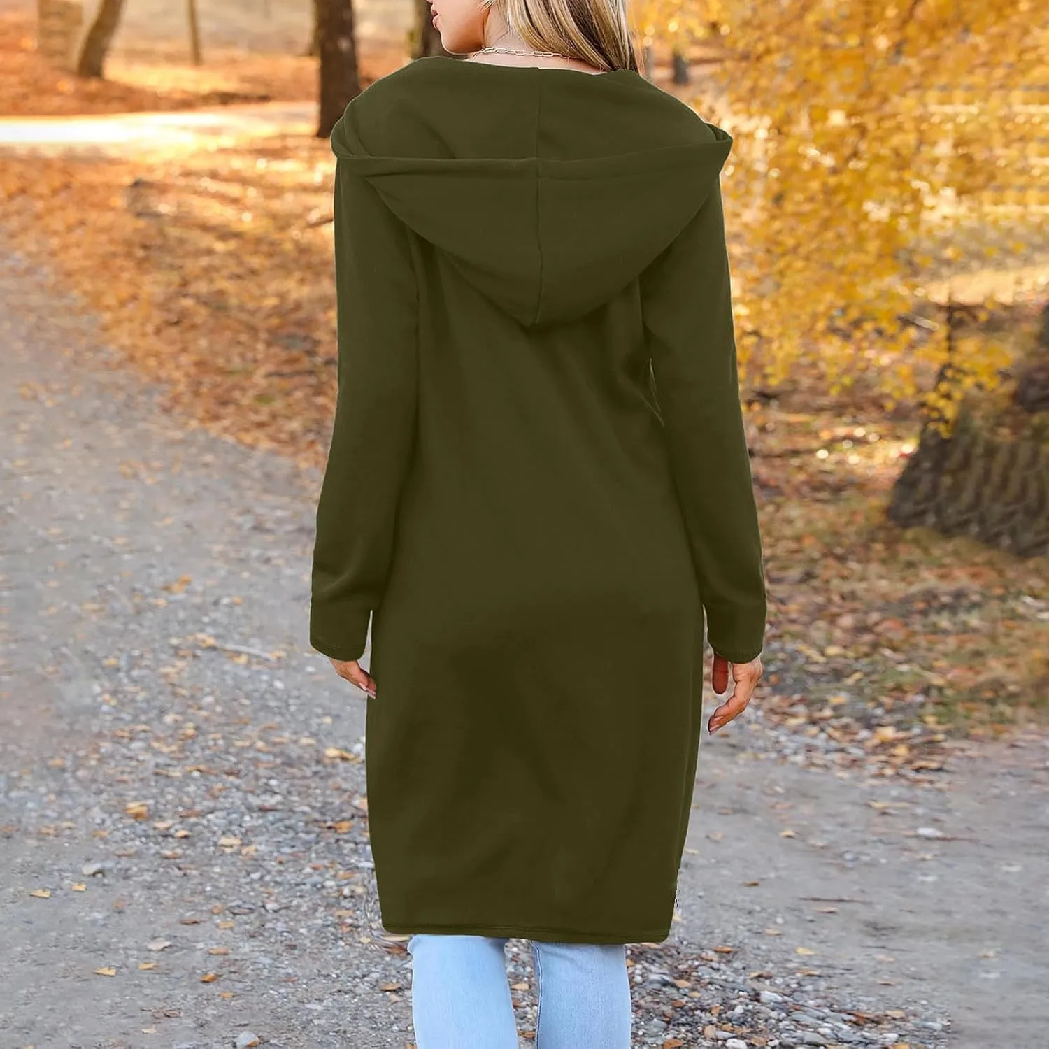 Hoodies for Women Fall Fashion Sweatshirts Casual Lightweight Long Zipper Oversized Full Zip Up Jacket with Pockets