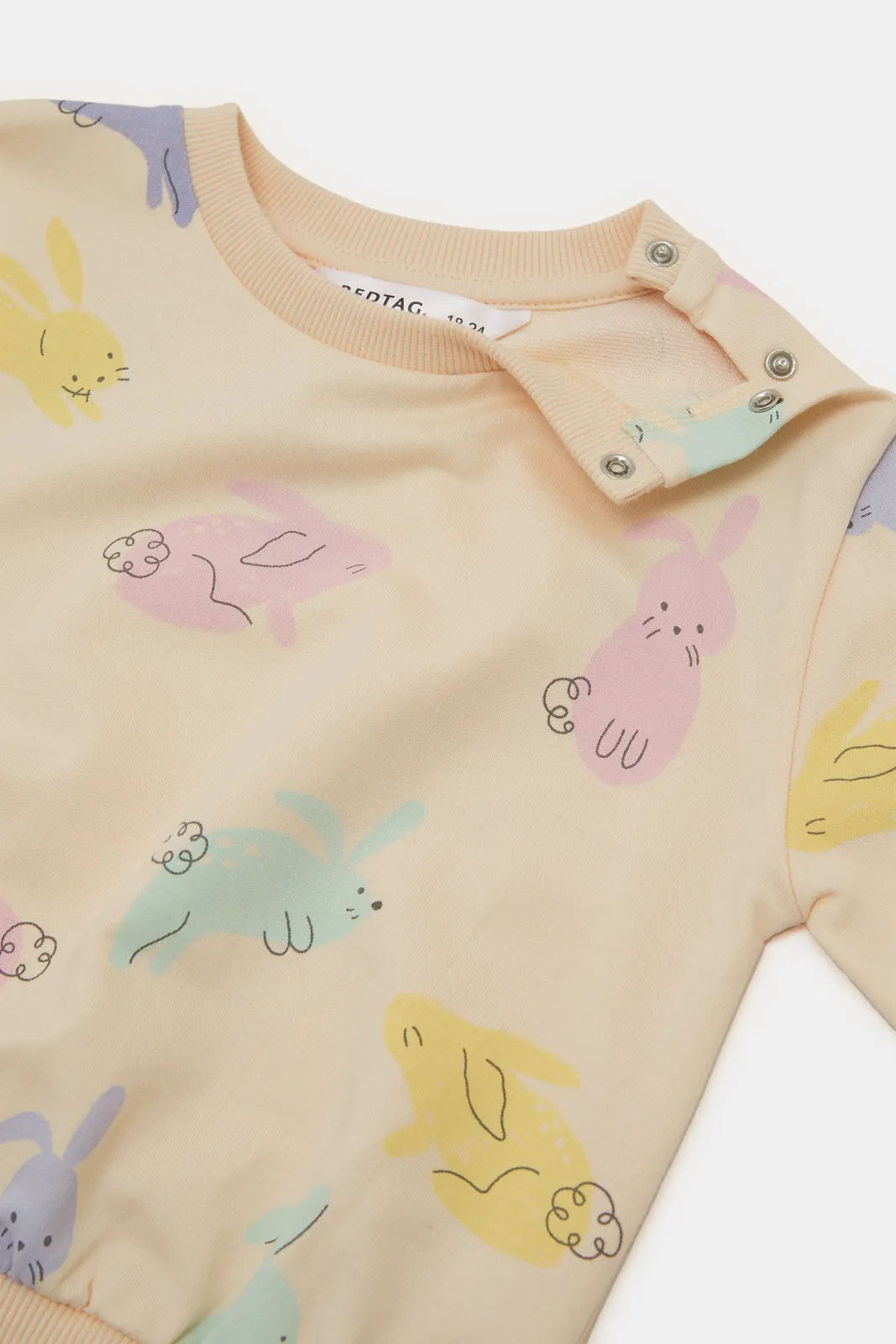 Infant Girls Apricot Printed Sweatshirt