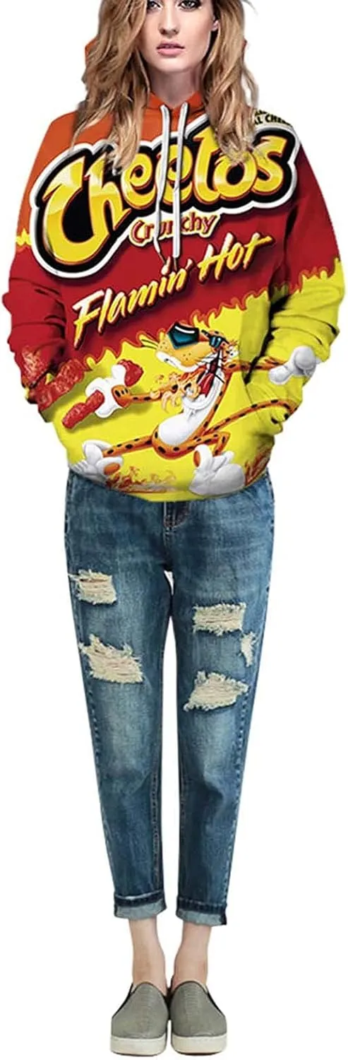 Keasmto 3D Ramen Chicken Noodle Soup Hoodie Beef Sweatshirt For Men Women Cotton Cute