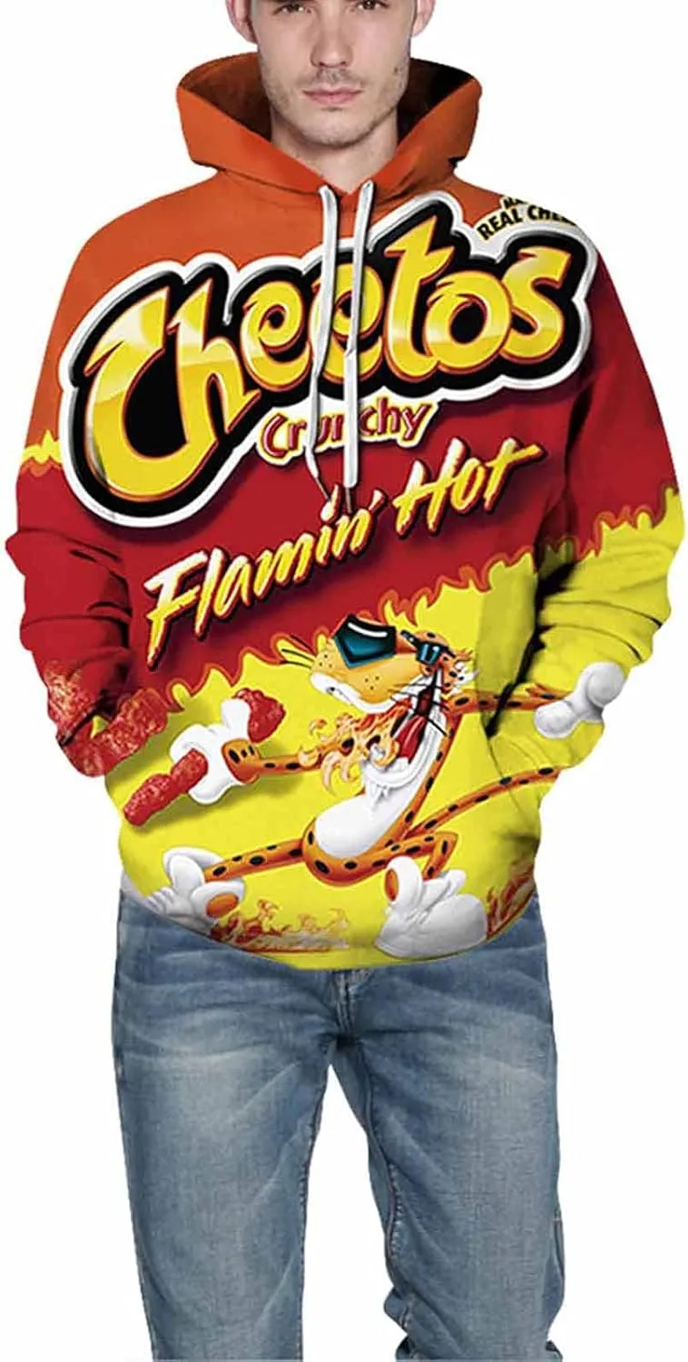 Keasmto 3D Ramen Chicken Noodle Soup Hoodie Beef Sweatshirt For Men Women Cotton Cute