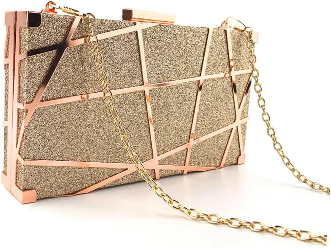 KESYOO Clutches for Women Evening Handbag Clutch Purse Chain Bag Dinner Bag Metal Miss Chain Bag Fashion Clutch