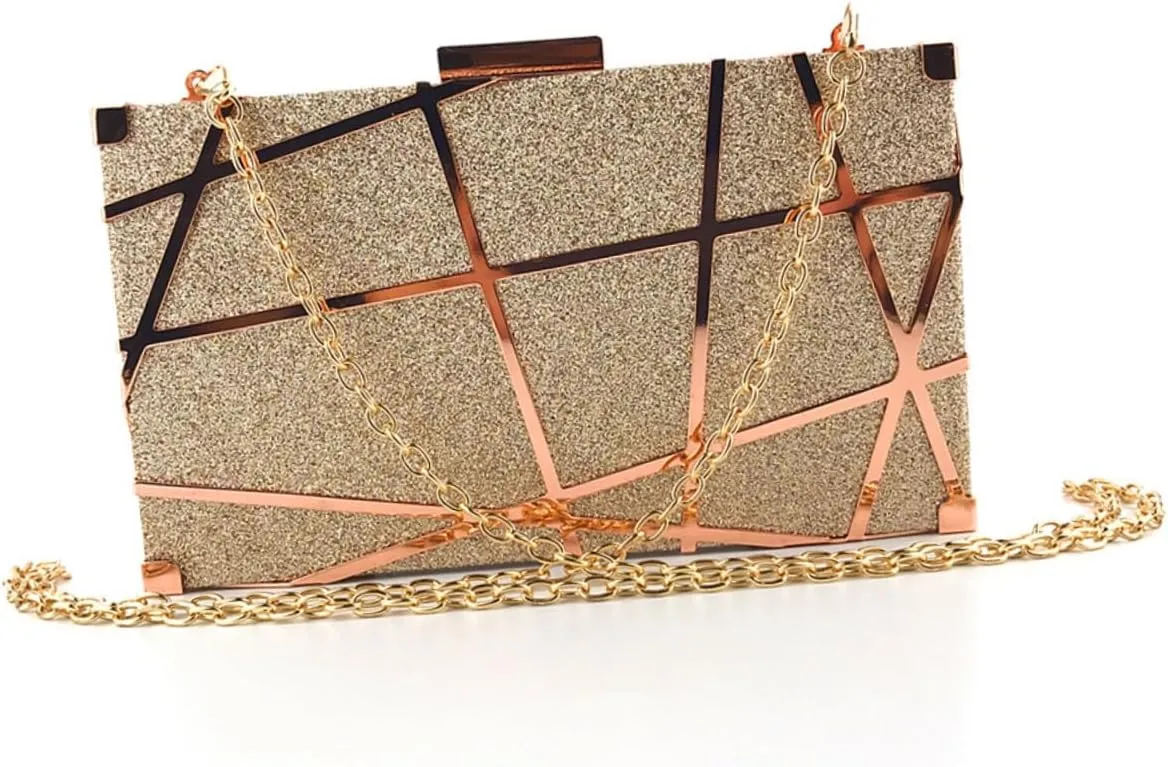 KESYOO Clutches for Women Evening Handbag Clutch Purse Chain Bag Dinner Bag Metal Miss Chain Bag Fashion Clutch
