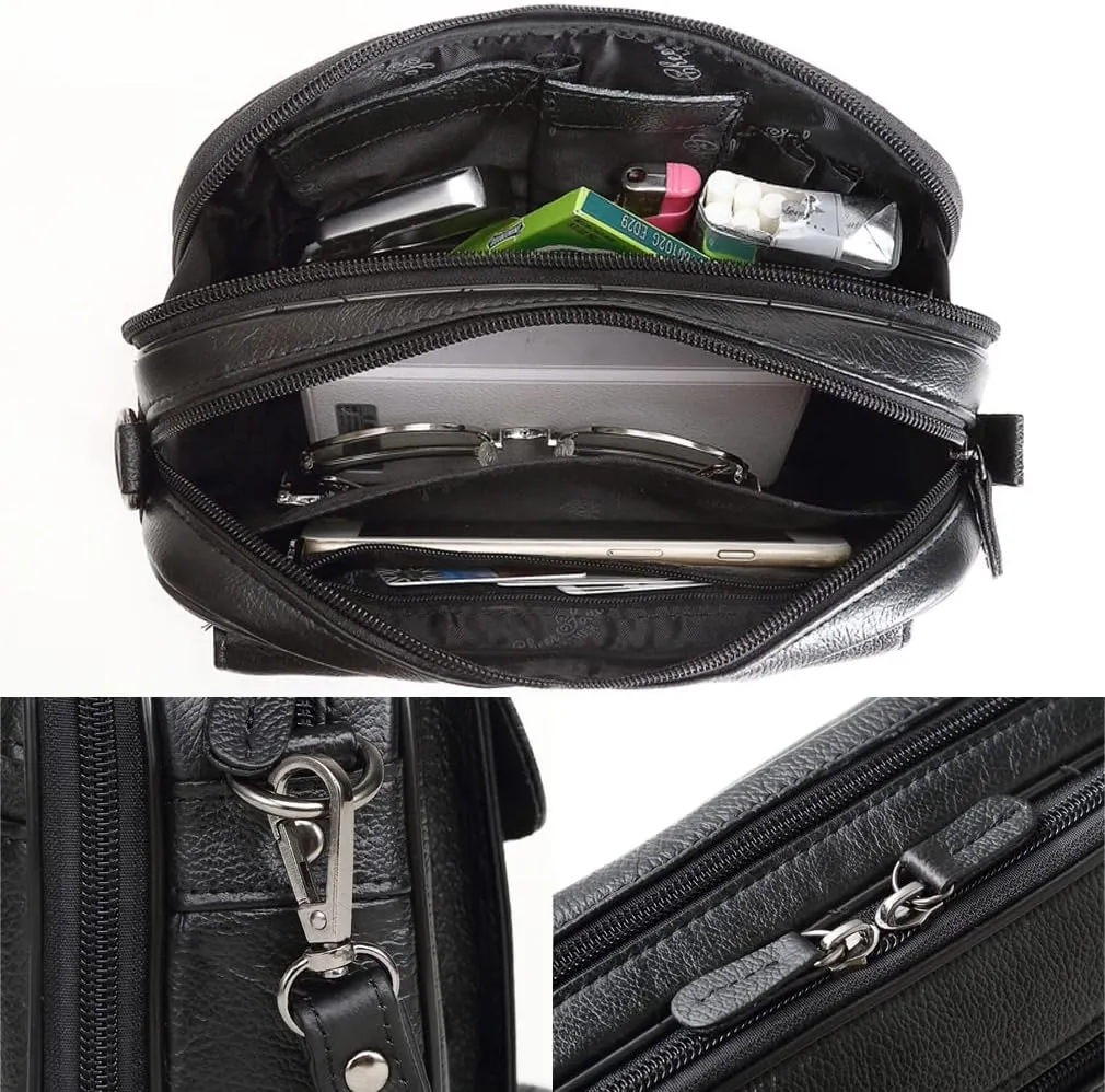 KPYWZER Leather Clutch Purse Wallet Men Wrist Bag