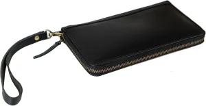Leather Wristlet Clutch Wallet for Women (2 Black)