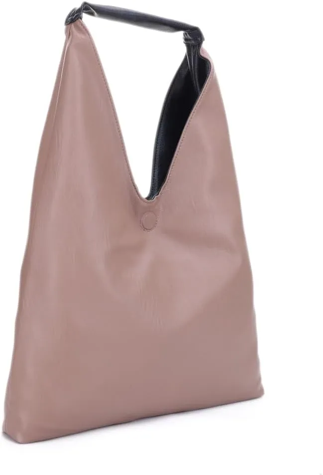 Liz Soto Tess Reversible Hobo Bag - Vegan Leather Hobo Purses for Women, Large Hobo Bags with Zipper Pockets, Magnet Closure