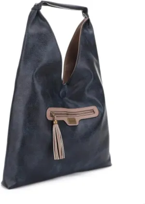 Liz Soto Tess Reversible Hobo Bag - Vegan Leather Hobo Purses for Women, Large Hobo Bags with Zipper Pockets, Magnet Closure