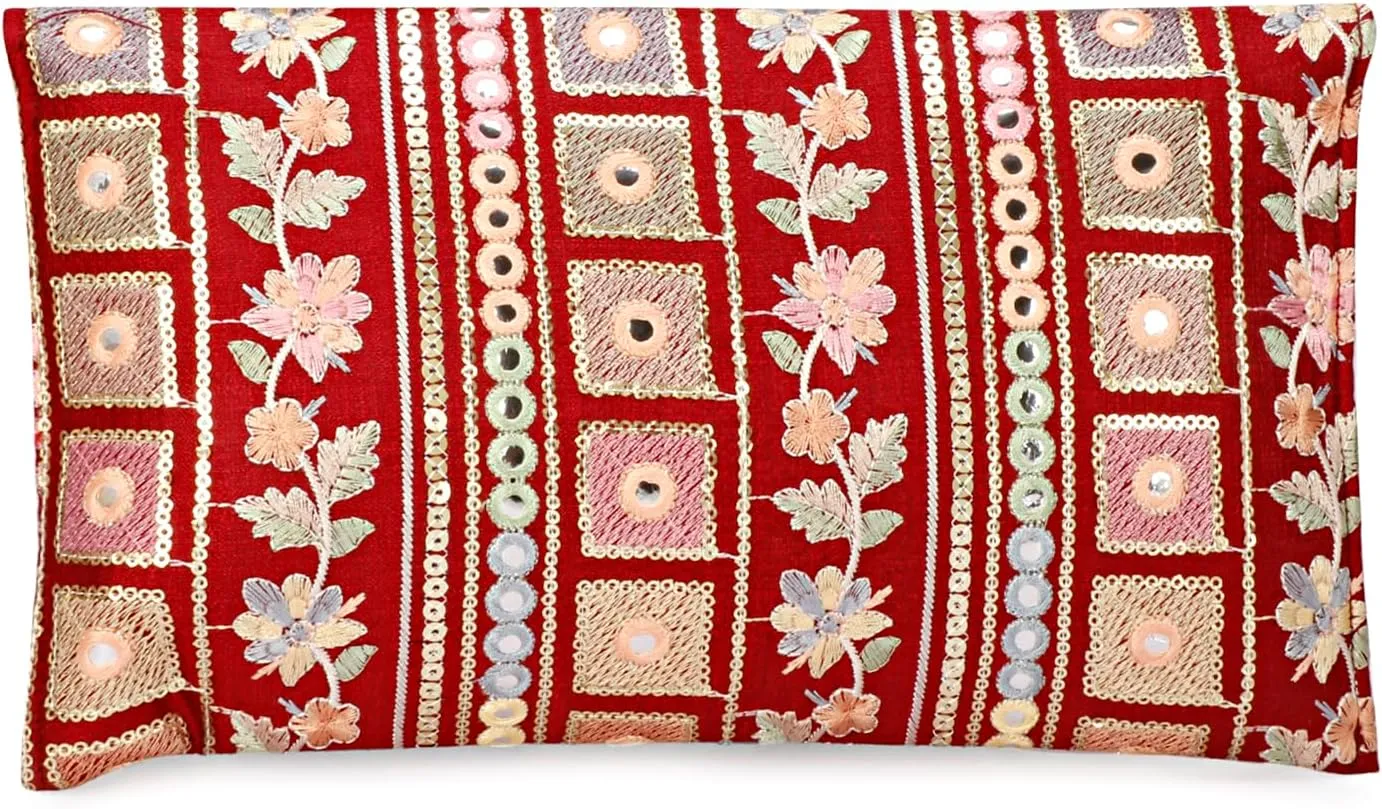 LONGING TO BUY Handcrafted Sling Bag Foldover Clutch For Women, Jaipuri Handicraft Sling Bag For Women