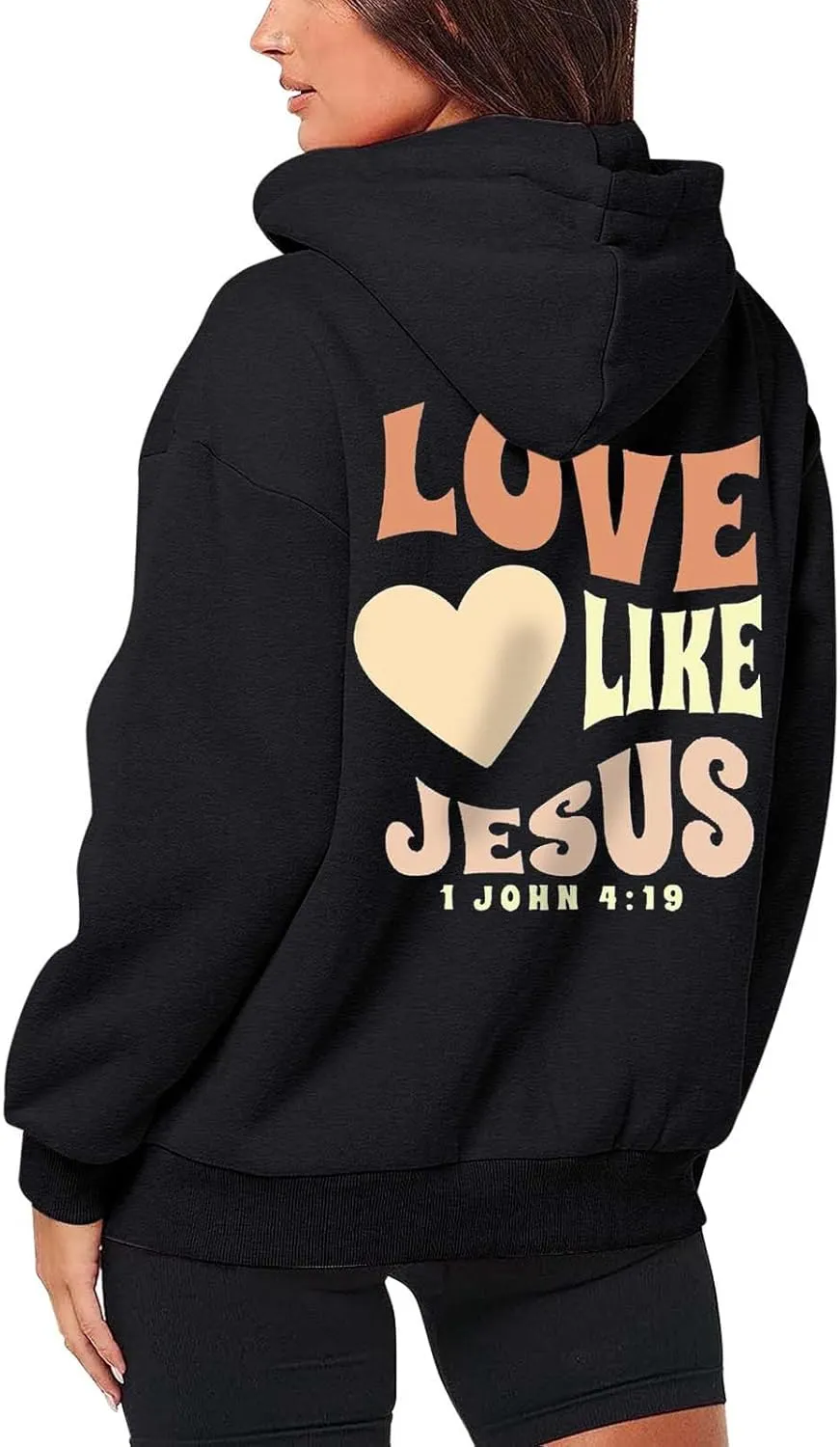 Love Like Jesus Zip Up Christian Hoodies for Women Bible Verse Graphic Y2K Hooded Sweatshirt Coat Fall Fashion Comfort Hoodie