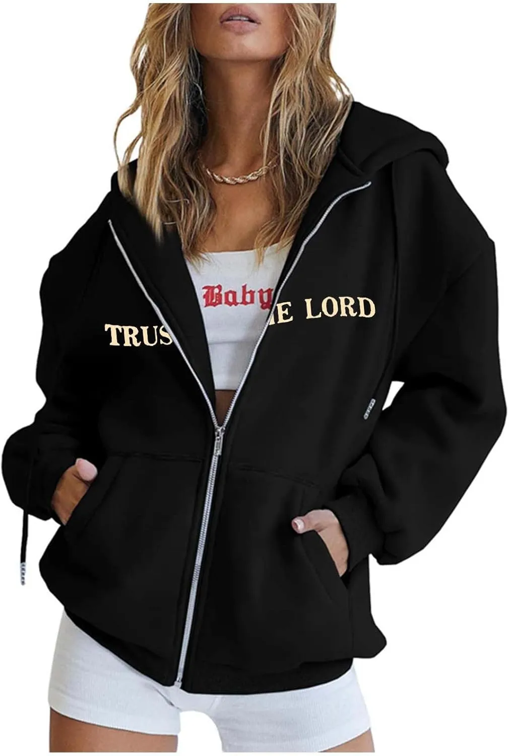 Love Like Jesus Zip Up Christian Hoodies for Women Bible Verse Graphic Y2K Hooded Sweatshirt Coat Fall Fashion Comfort Hoodie