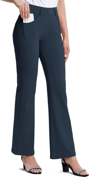 M MOTEEPI Women's High Waisted Stretchy 29"/31" Bootcut Pull On Dress Pants Office Business Casual Work Pants