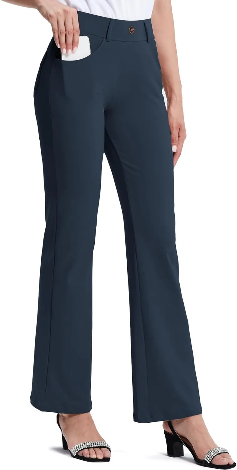 M MOTEEPI Women's High Waisted Stretchy 29"/31" Bootcut Pull On Dress Pants Office Business Casual Work Pants