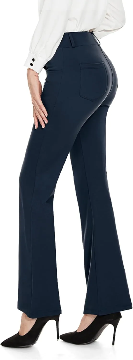 M MOTEEPI Women's High Waisted Stretchy 29"/31" Bootcut Pull On Dress Pants Office Business Casual Work Pants