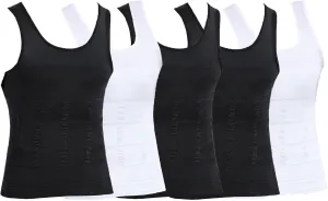 Maiyifu-GJ 5 Pack Men's Sleeveless Compression Shirts Athletic Workout Slimming Tank Top Running Undershirts Shapewear Vest