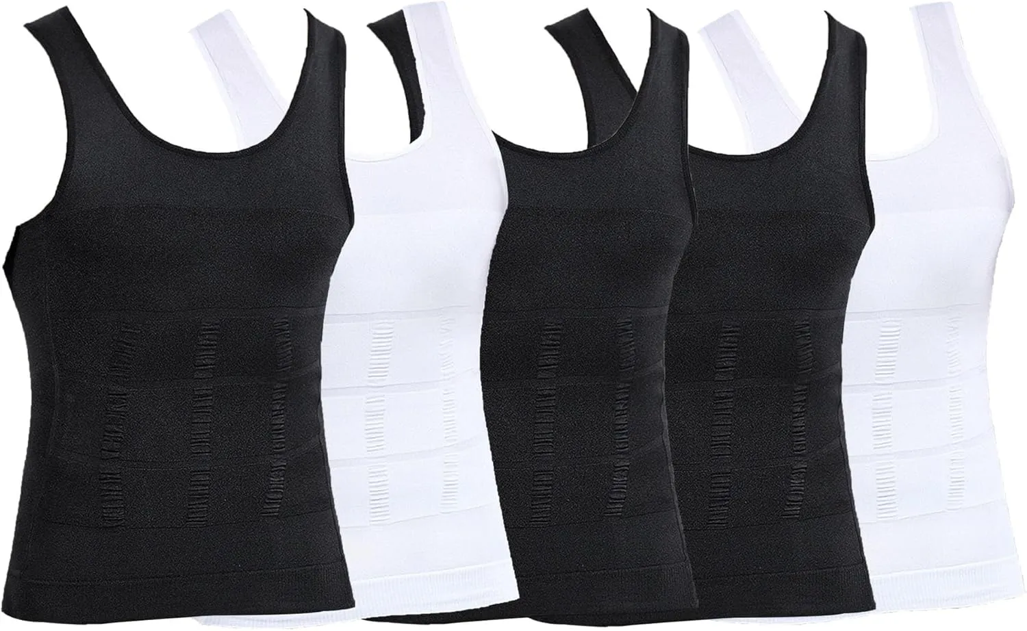 Maiyifu-GJ 5 Pack Men's Sleeveless Compression Shirts Athletic Workout Slimming Tank Top Running Undershirts Shapewear Vest