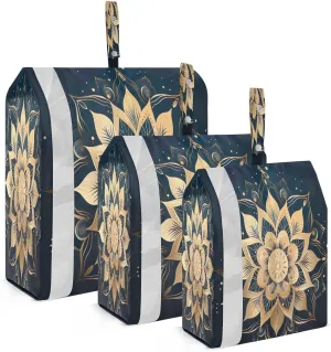 Mandala Golden Compression Packing Cubes Suitcase Organizer Bags Set for Travel Cubes for Women Men Travel Luggage