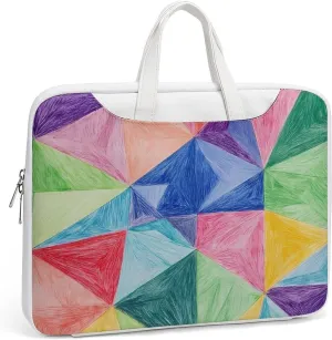 Math Geometric Triangle Graffiti Leather Bag Laptop Case Slim Water Resistant Computer Bags with Handle Briefcase for Work