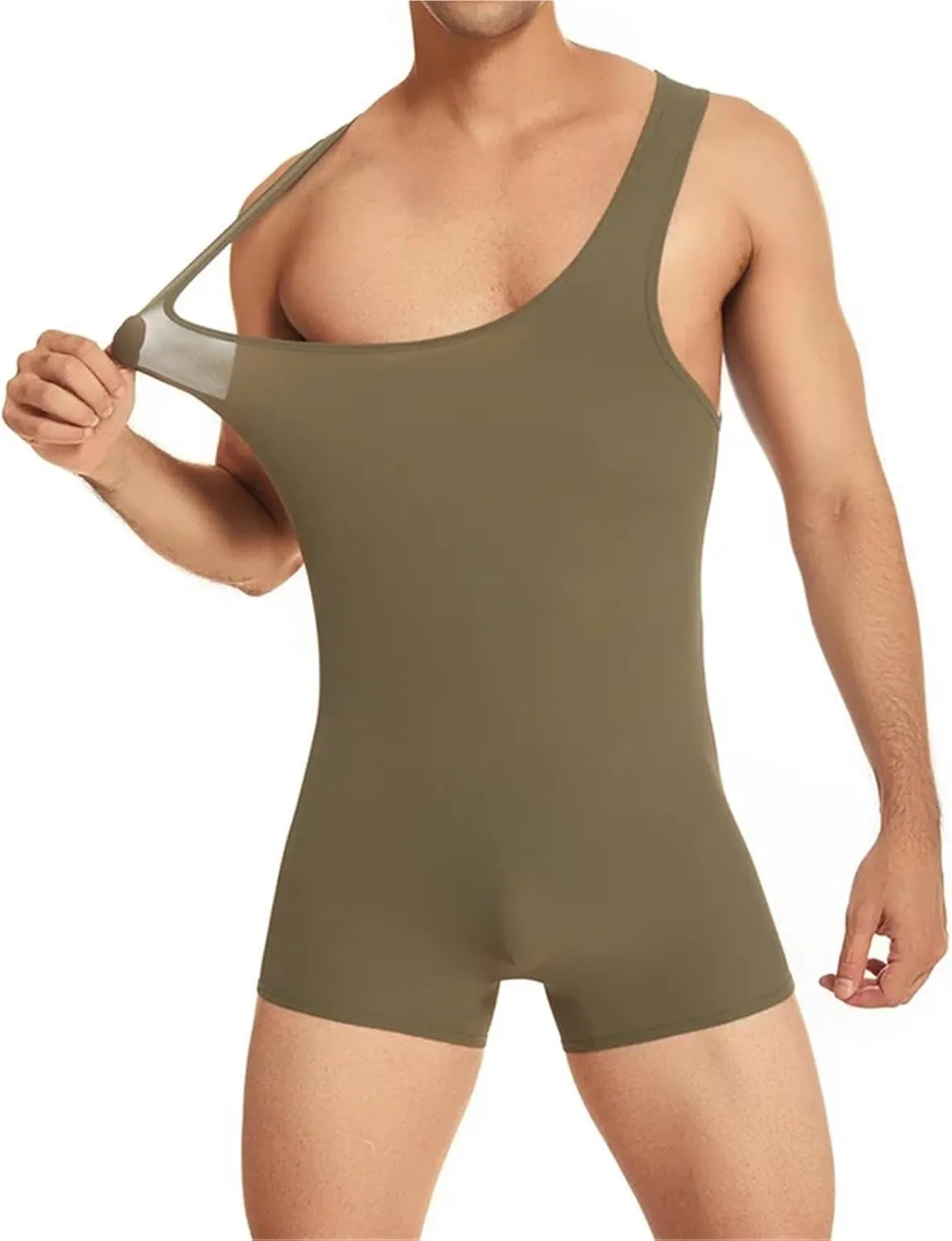 Mens Bodysuits Sexy Men Undershirts Gym Sport Fitness Jumpsuits Wrestling Singlet One-Piece Leotard Elastic Seamless