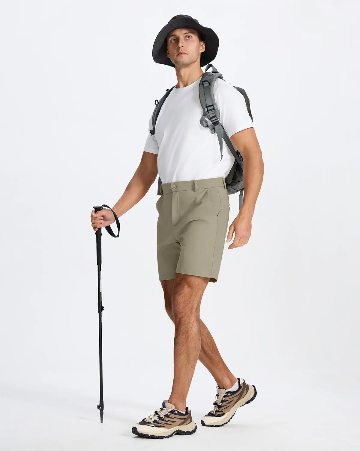 Men's Classic Fit 7/11 Inch Golf Shorts Lightweight Long Stretch Hiking Short with 4 Pockets for Casual Work