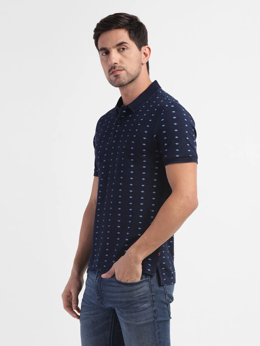 Men's Geometric Polo T-shirt