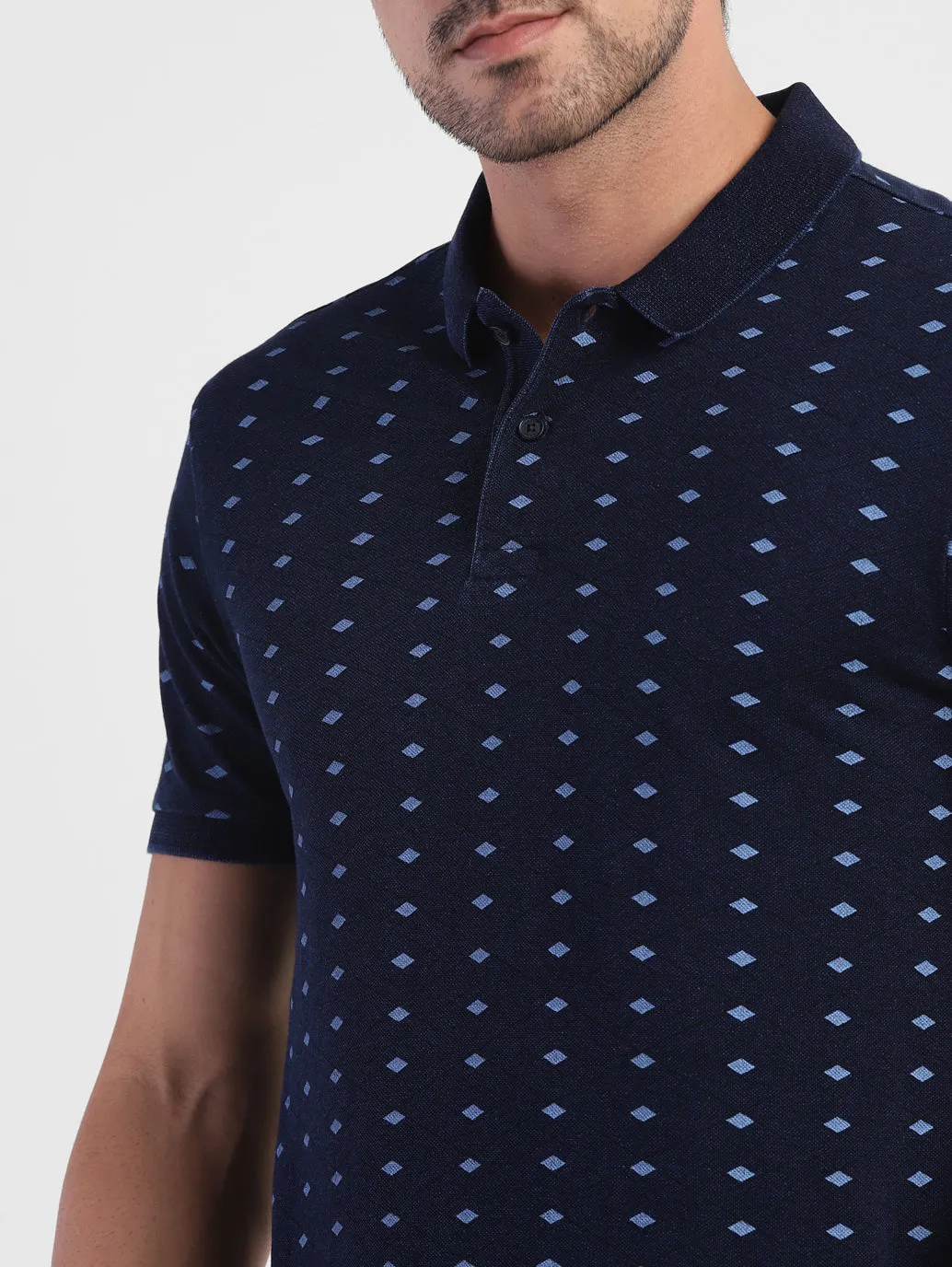 Men's Geometric Polo T-shirt