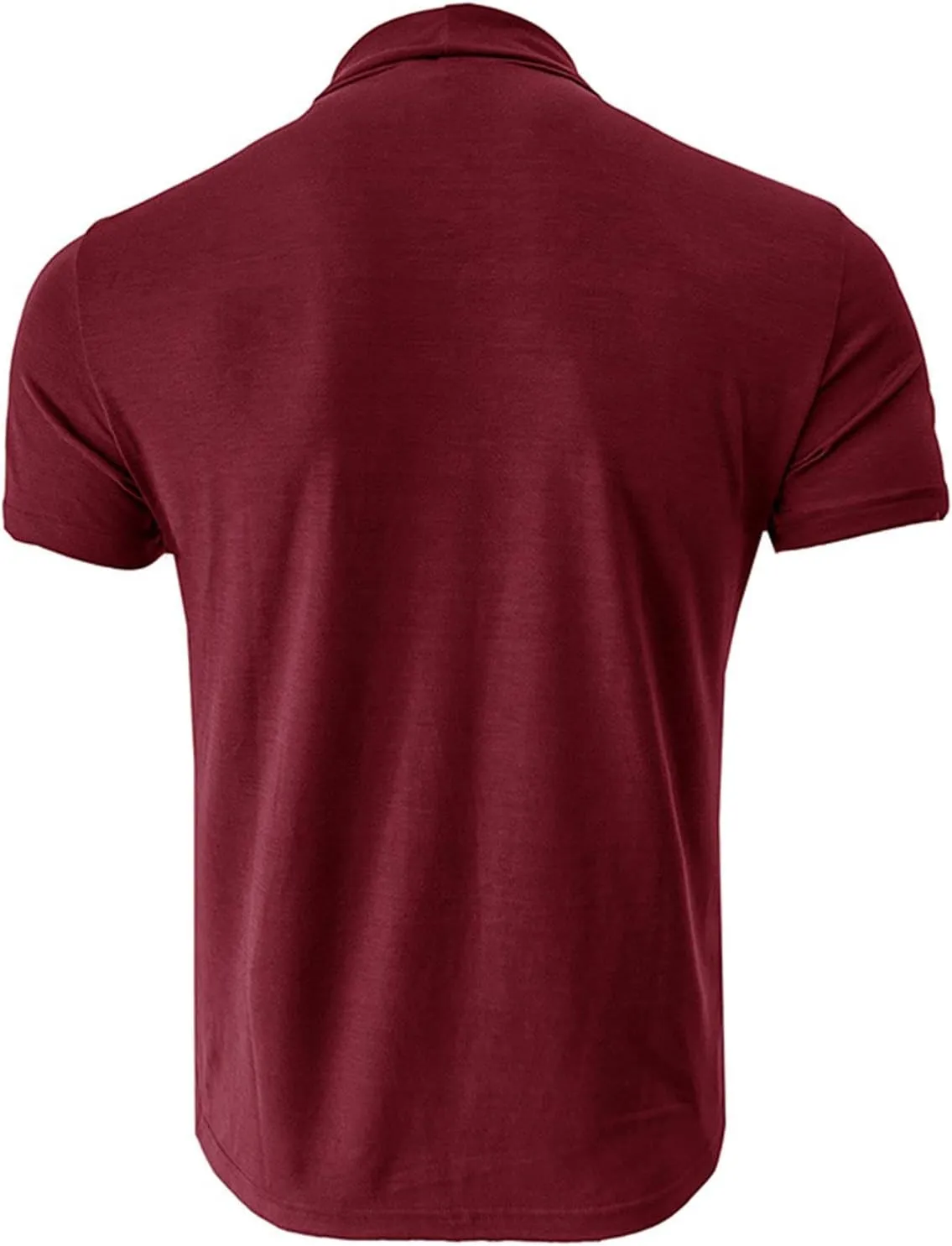 Mens T Shirt Short Sleeve Basic Turtleneck Slim Fit Undershirt Pullover Solid Sport Shirts Tops
