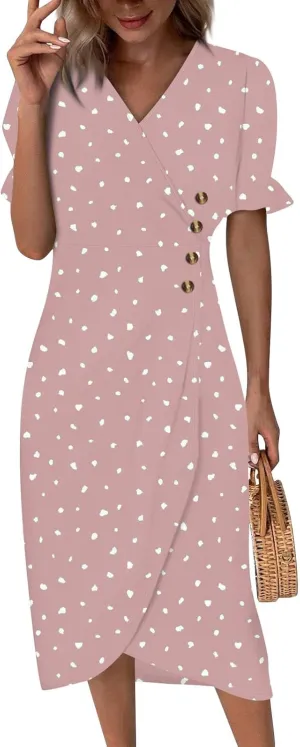 Midi Dresses for Women Dress Women Puff Sleeve Women Dresses for Special Occasions Summer Fitted