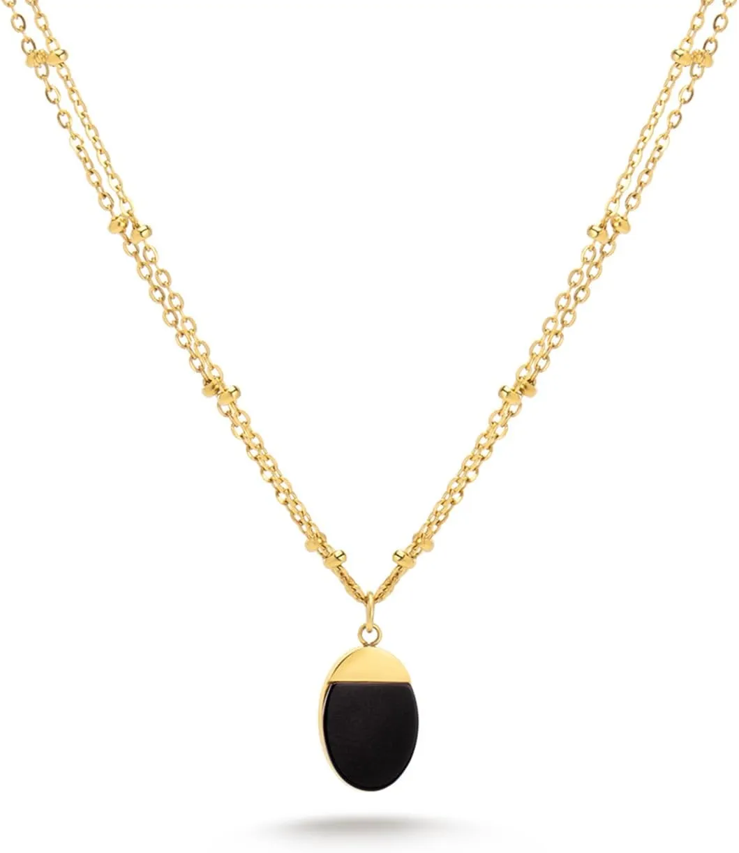Milan Chiva 14K Gold Plated Necklace for women, Dainty Trendy Non Tarnish Pendant Charm Necklaces Fashion Jewelry for Women Waterproof