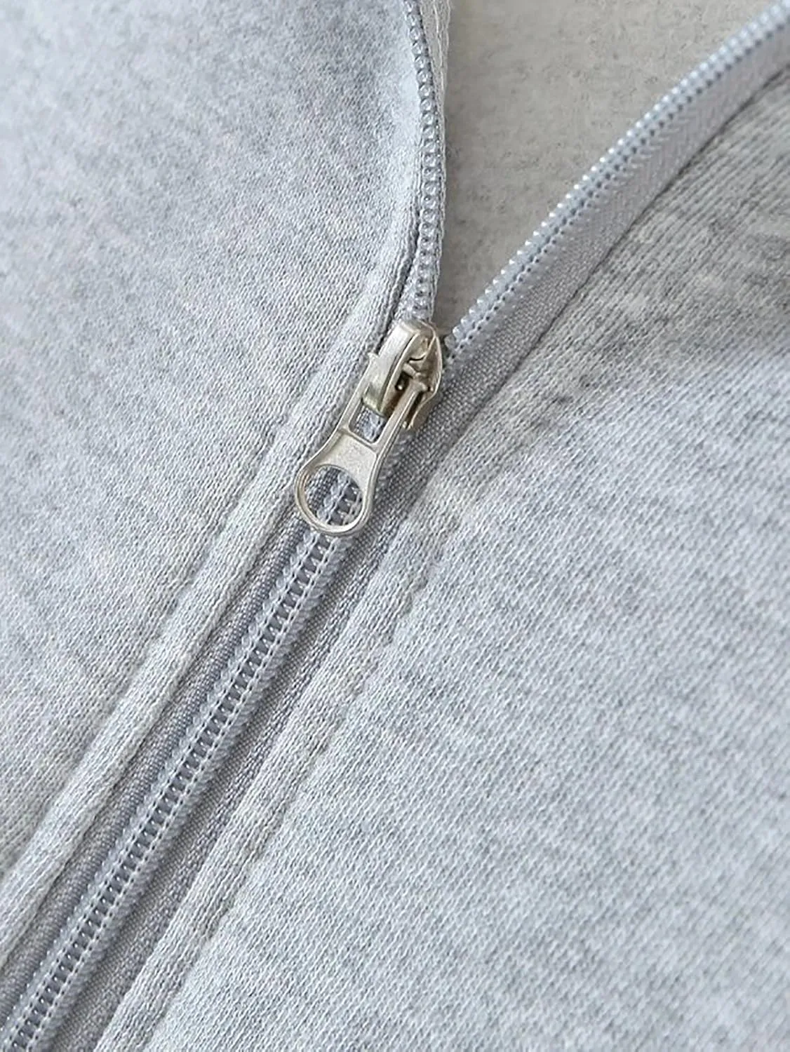 MISSACTIVER Womens Vintage Solid Drawstring Hoodies Zip Up Oversized E-girl 90s Sweatshirt Basic Jacket With Pockets