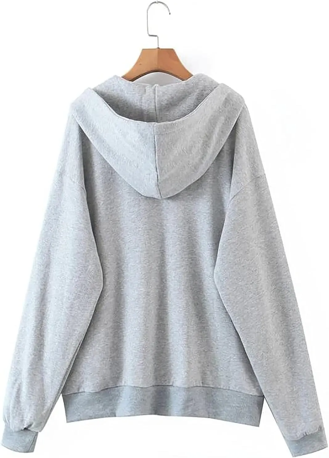 MISSACTIVER Womens Vintage Solid Drawstring Hoodies Zip Up Oversized E-girl 90s Sweatshirt Basic Jacket With Pockets