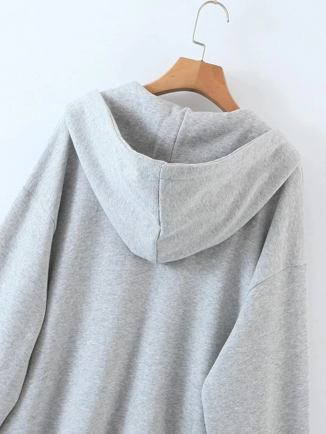 MISSACTIVER Womens Vintage Solid Drawstring Hoodies Zip Up Oversized E-girl 90s Sweatshirt Basic Jacket With Pockets