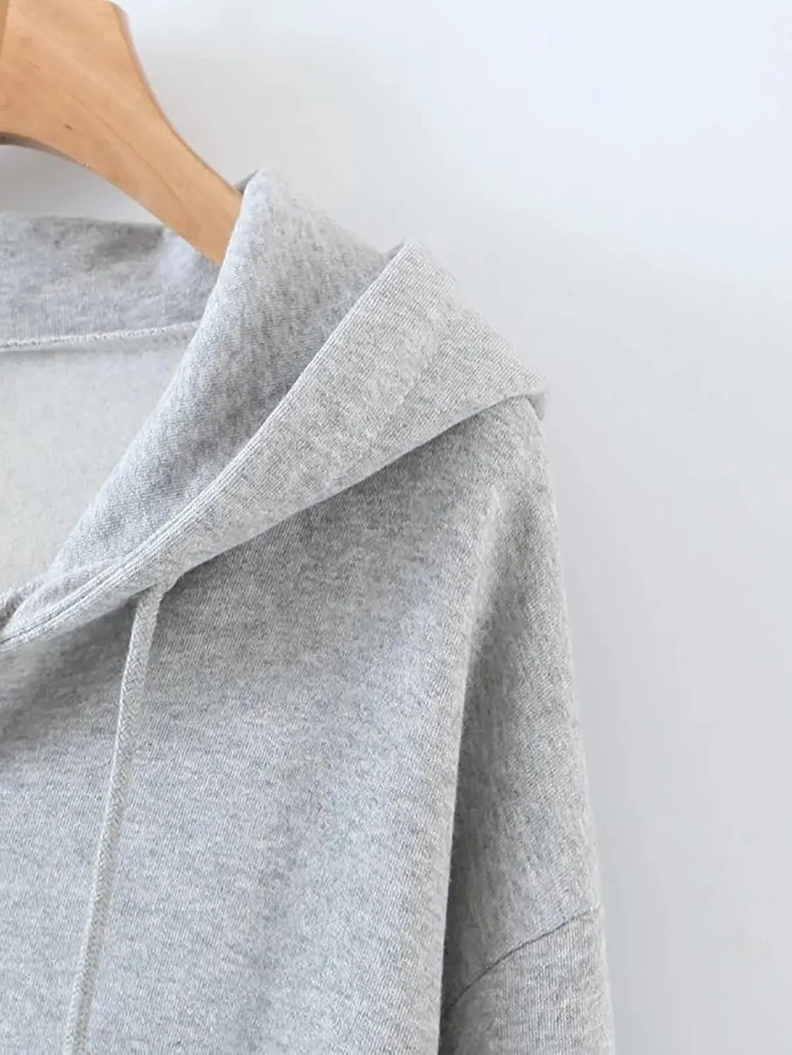 MISSACTIVER Womens Vintage Solid Drawstring Hoodies Zip Up Oversized E-girl 90s Sweatshirt Basic Jacket With Pockets