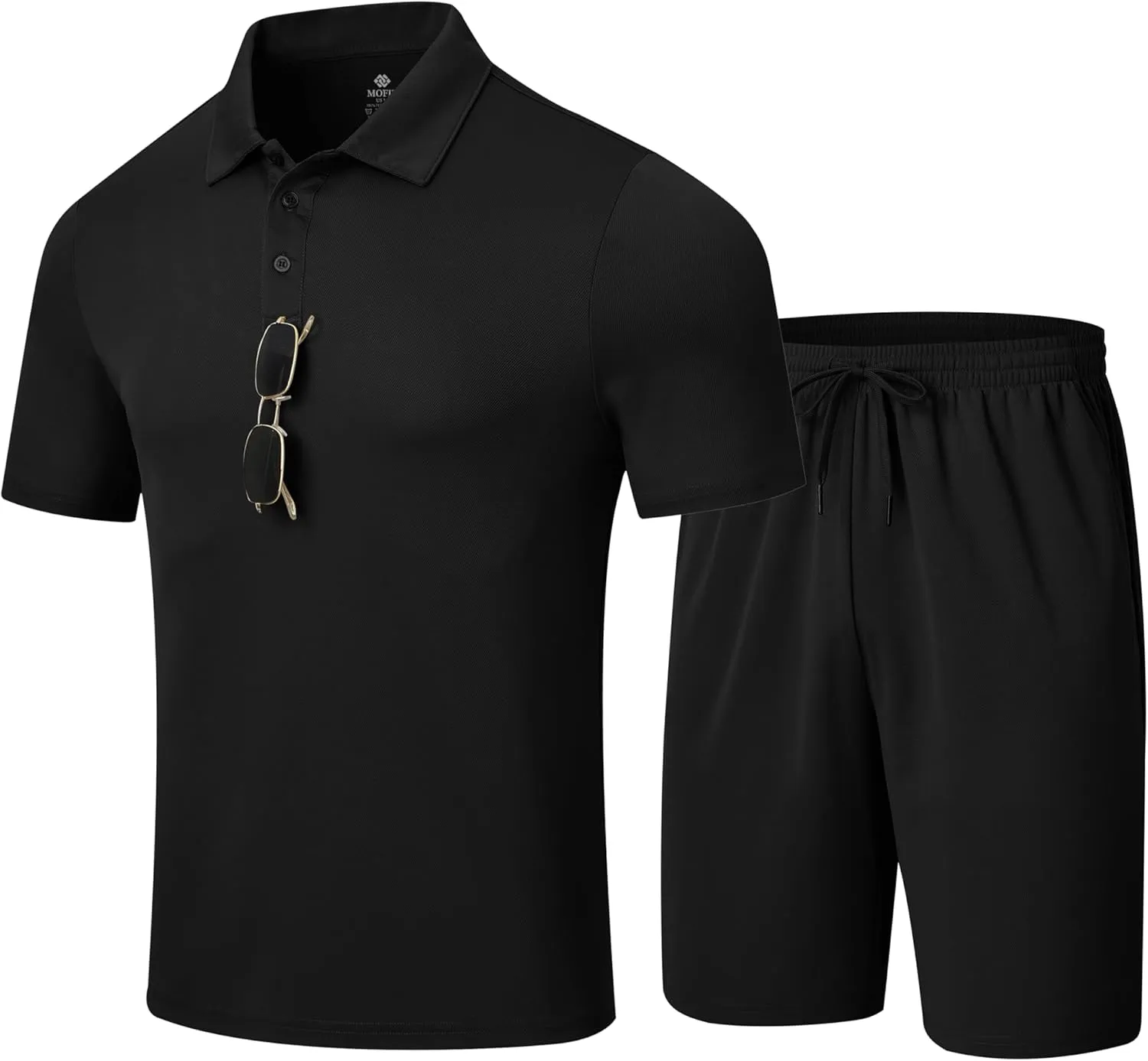 MoFiz Men's Sweatsuits Mens Short Sets 2 Piece Outfits Polo Shirts/Shorts Summer Suit Casua Set Lightweight Tracksuit