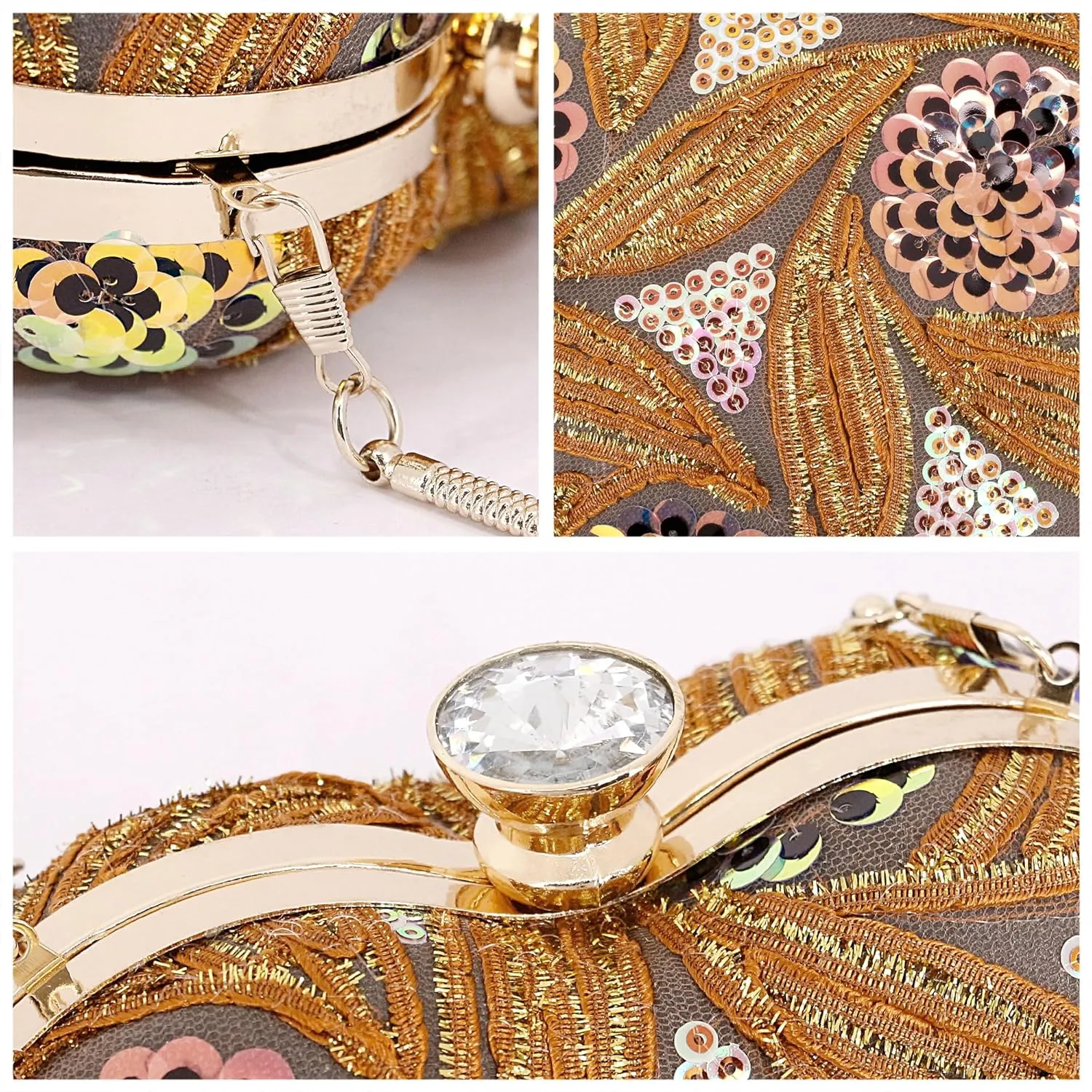 Naimo Womens Heart Bag Sequin Evening Bag Small Clutch Handbag Purse for Wedding Cocktail Party