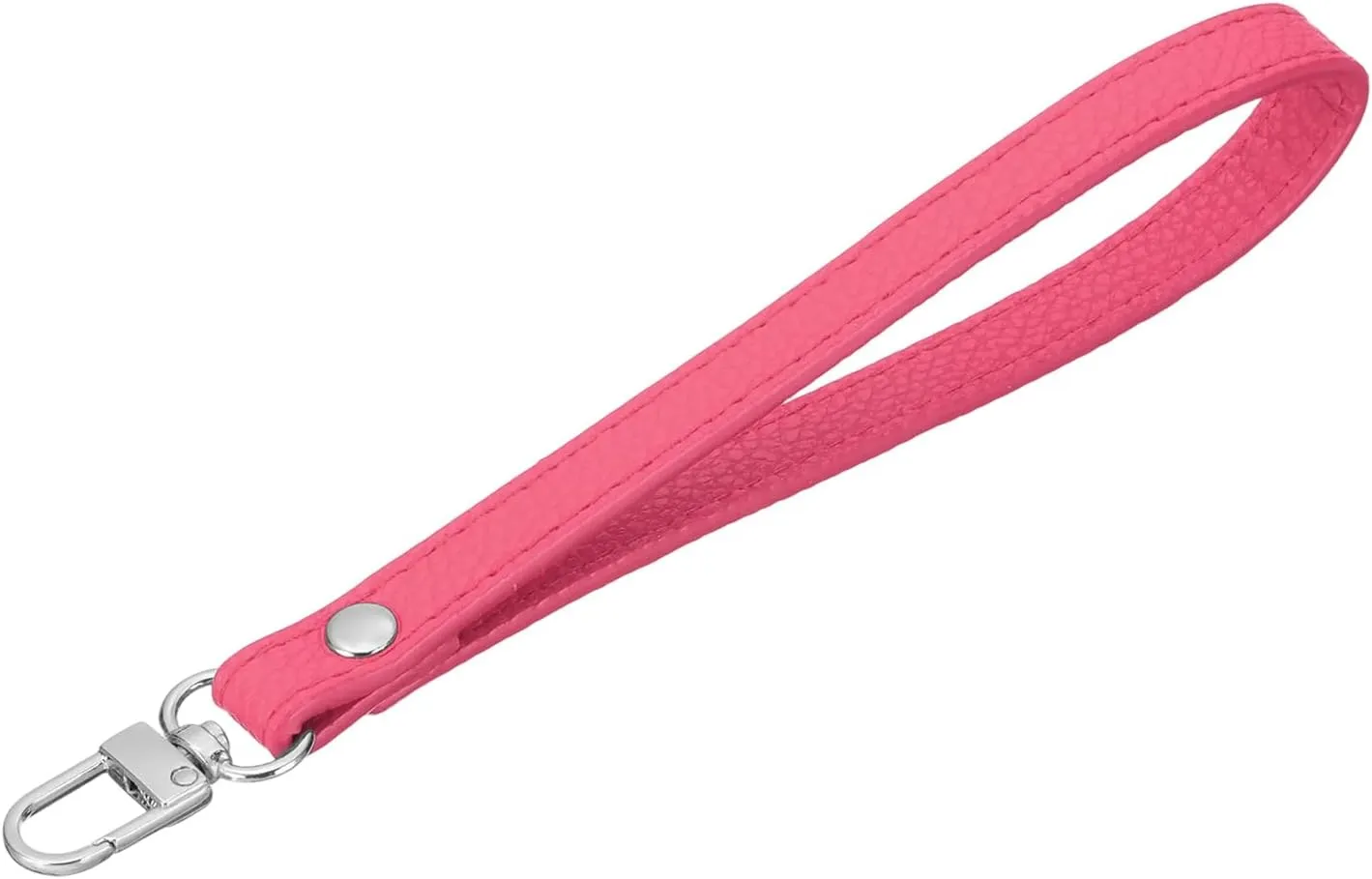 PATIKIL Leather Wristlet Strap, PU Leather Wristlet Keychain Strap Hand Wrist Lanyard Replacement for Women Wallet Clutch Purse Phone Car Key Handbags Accessory, Rose Red