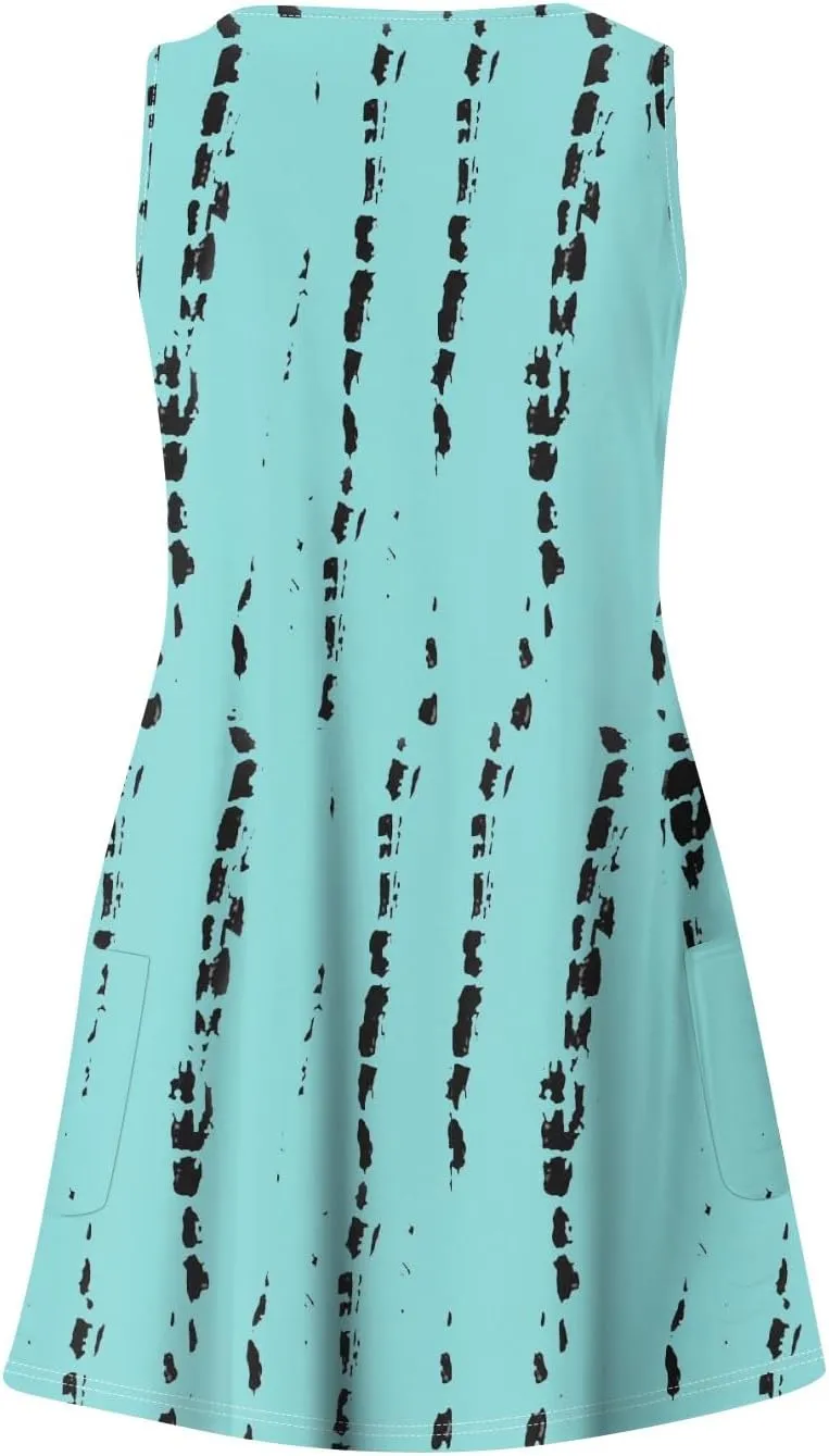 Plus Size Summer Dresses Sleeveless Midi Dresses for Women Loose Casual Summer Ethnic Style Cute