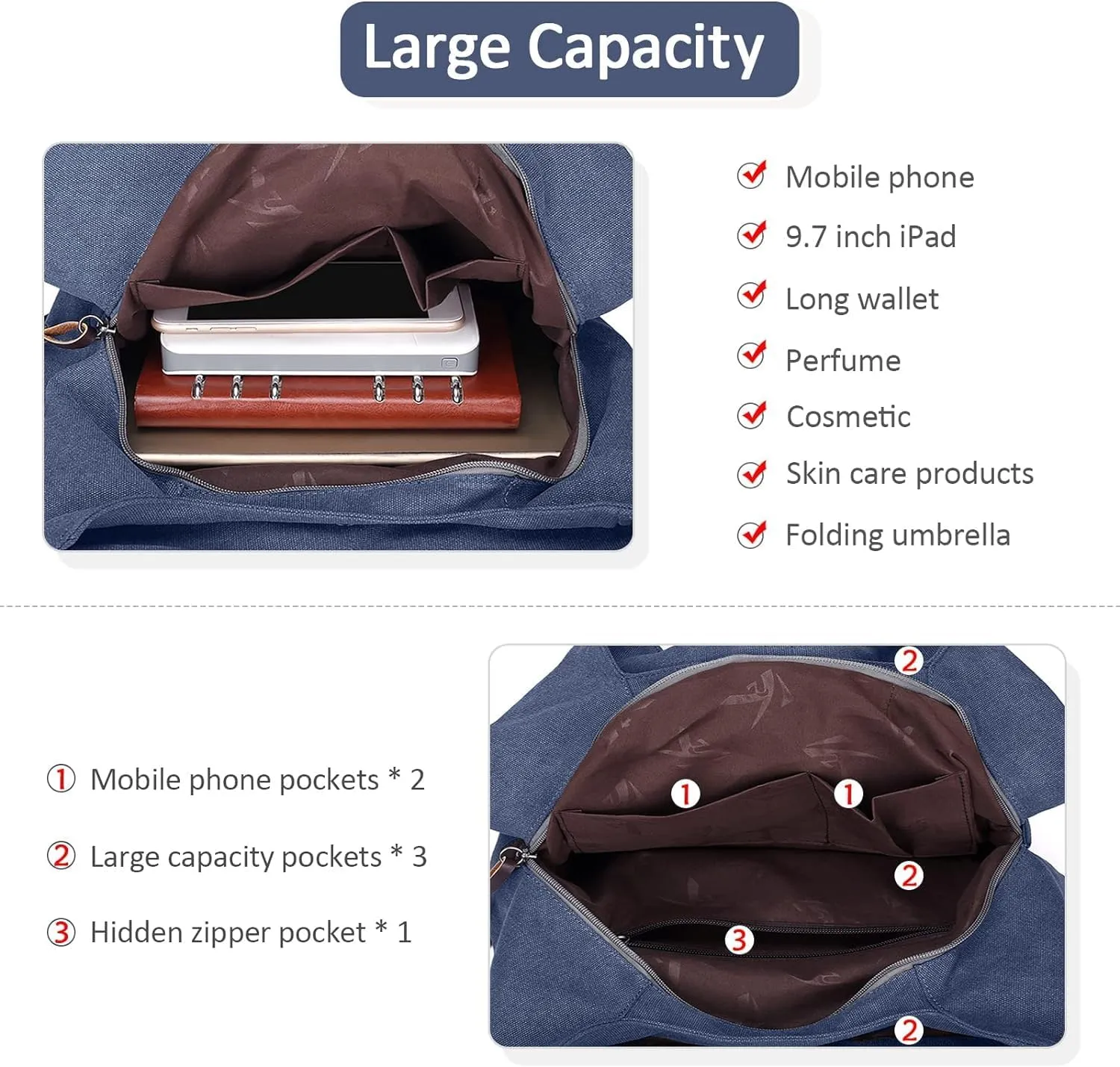 Popularity Women Canvas Shoulder Bags Ladies Canvas Handbag