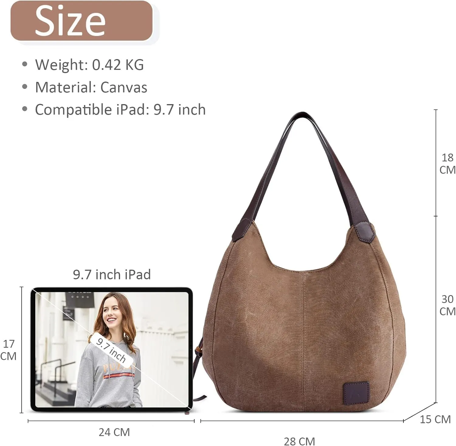 Popularity Women Canvas Shoulder Bags Ladies Canvas Handbag