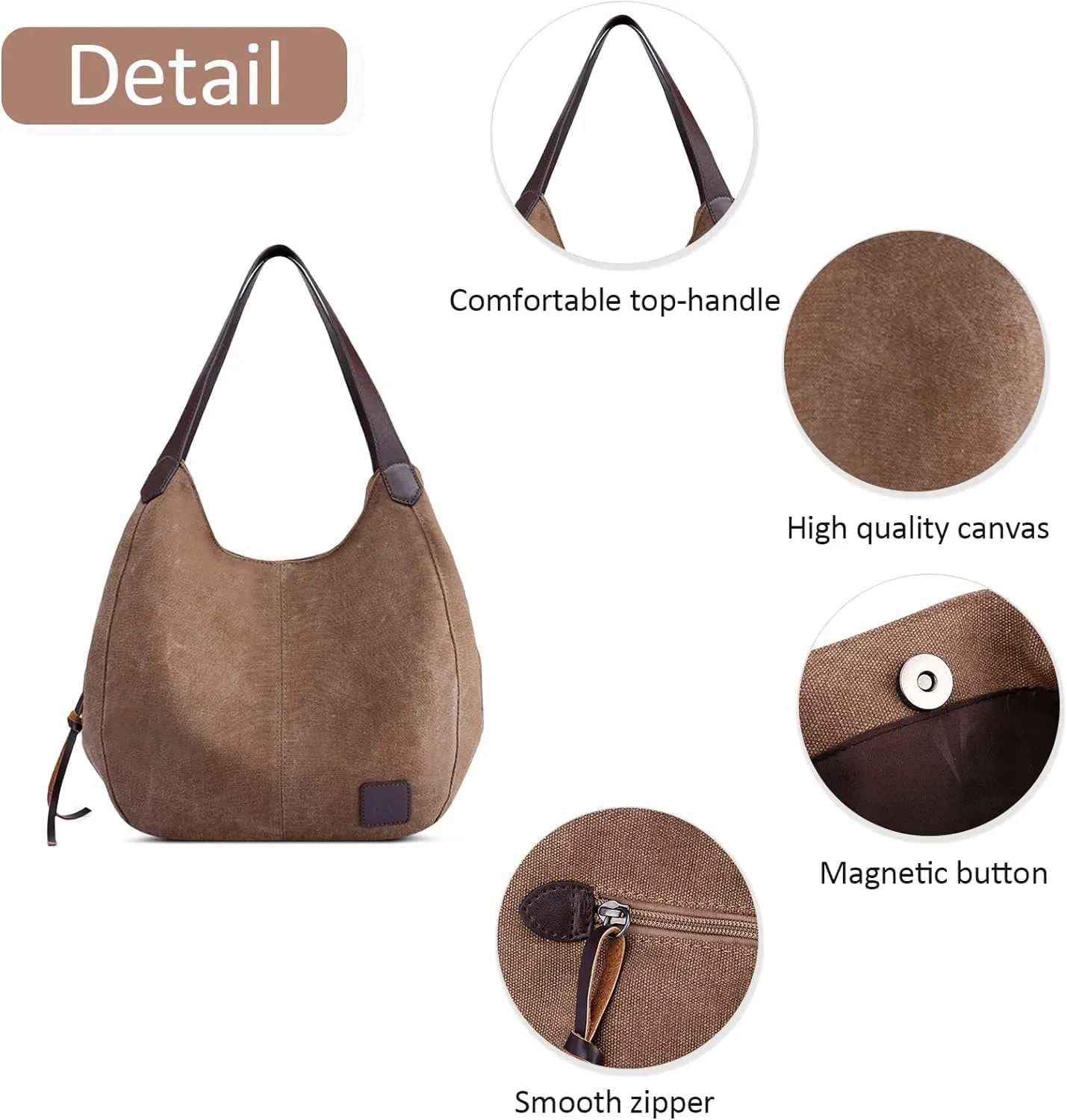 Popularity Women Canvas Shoulder Bags Ladies Canvas Handbag