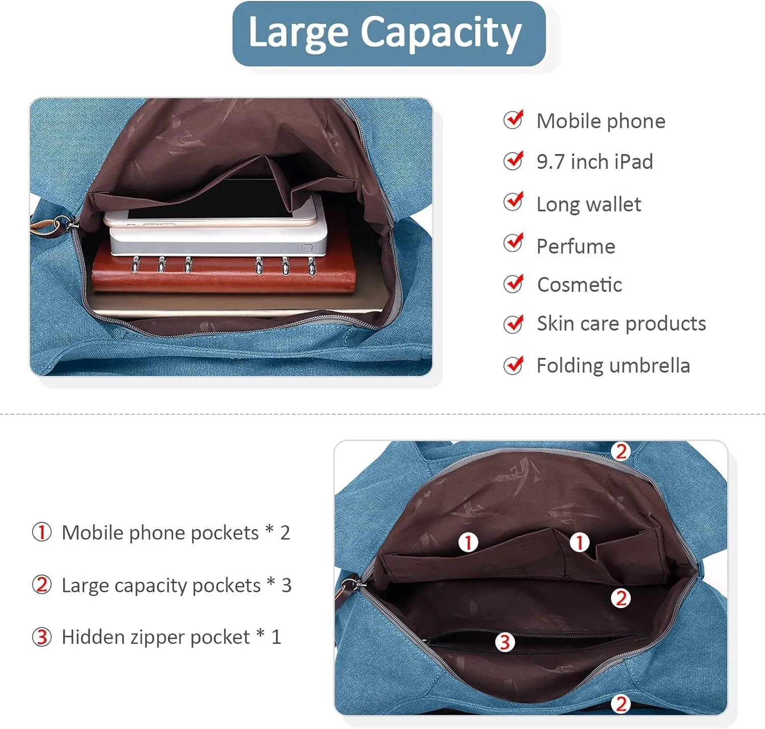 Popularity Women Canvas Shoulder Bags Ladies Canvas Handbag
