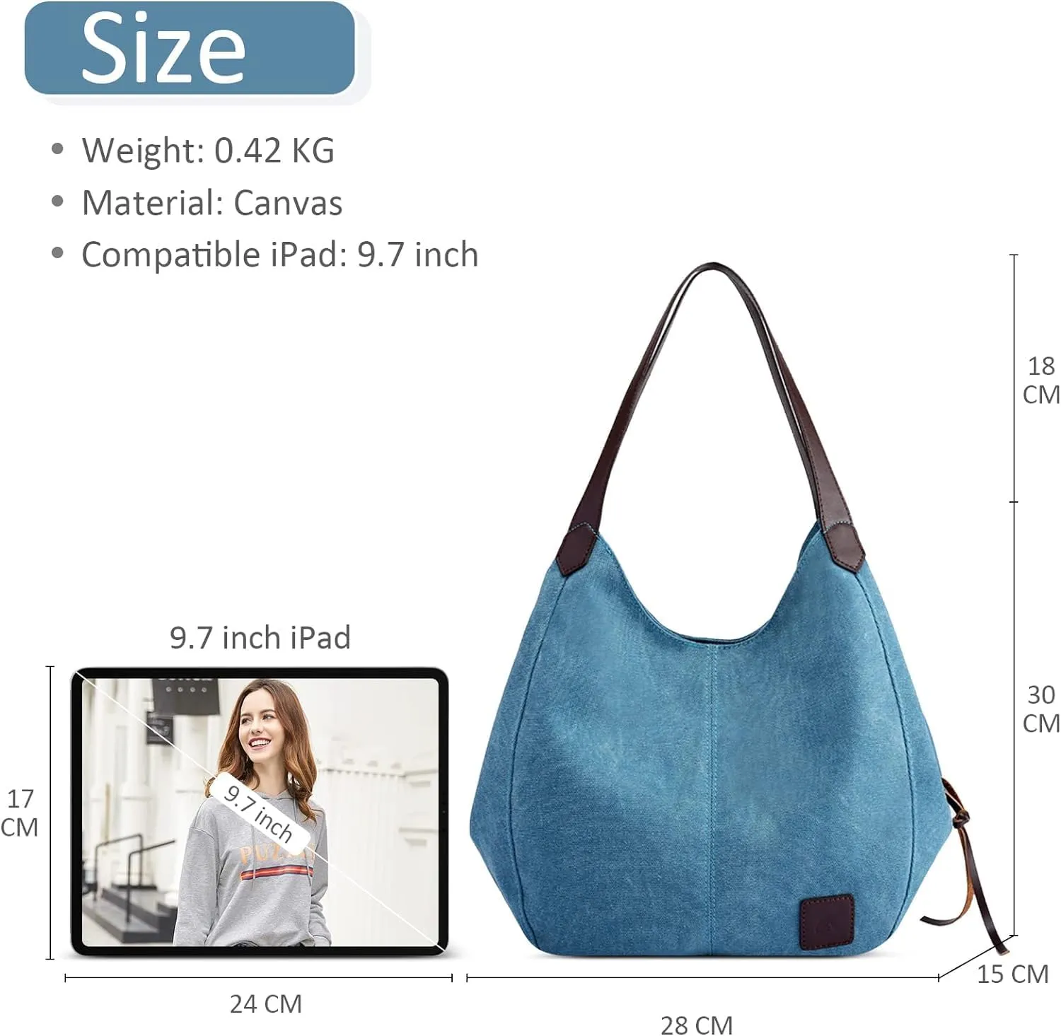 Popularity Women Canvas Shoulder Bags Ladies Canvas Handbag